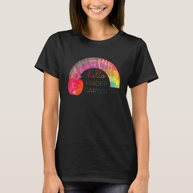 Kindergarten Rainbow Girls Boys Teacher Team Kinde T-Shirt (Front)