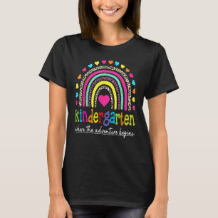 Kindergarten Rainbow Girls Boys Teacher Team Kinde T-Shirt