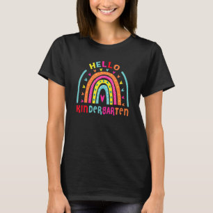 Kindergarten Rainbow Team Hello Kinder Teacher T-Shirt