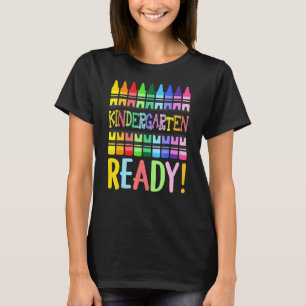 Kindergarten Ready Crayon Hello First Day Of Schoo T-Shirt