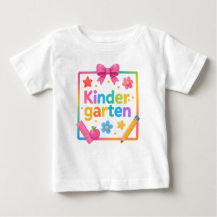 Kindergarten Ready! Fun & Colourful Back to School Baby T-Shirt