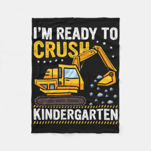 Kindergarten Ready To Crush Truck Kids Kindergarte Fleece Blanket