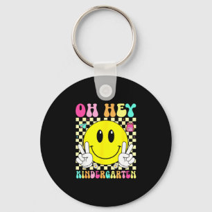Kindergarten retro smile back to school first day  key ring