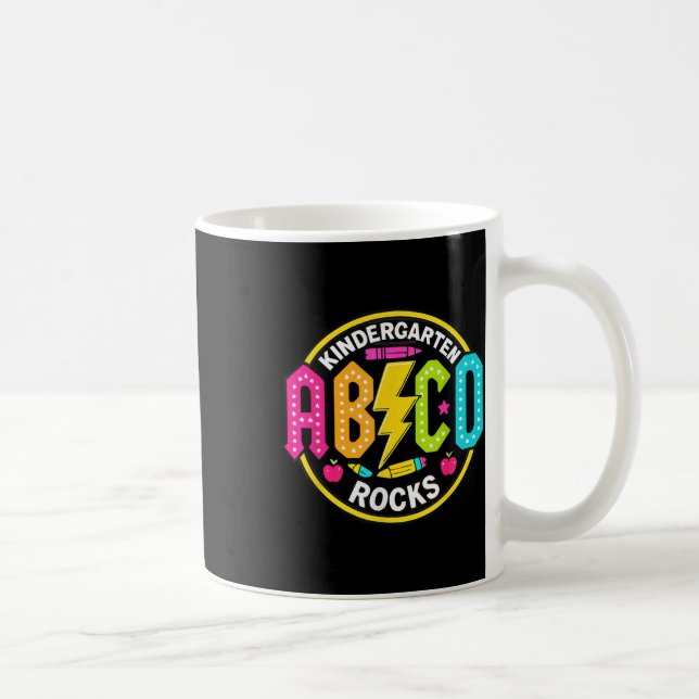 Kindergarten Rocks Abcd Back To School Funny Rock  Coffee Mug (Right)