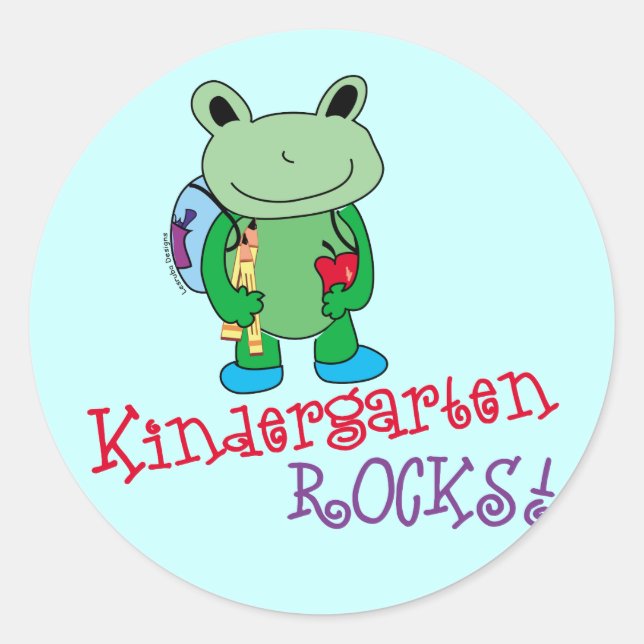 Kindergarten Rocks Classic Round Sticker (Front)