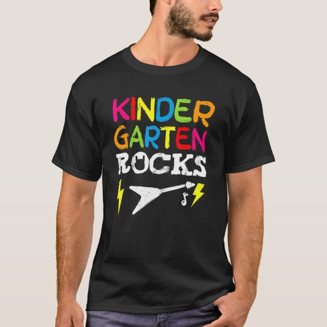 Kindergarten Rocks Preschooler Back To School Chal T-Shirt (Front)