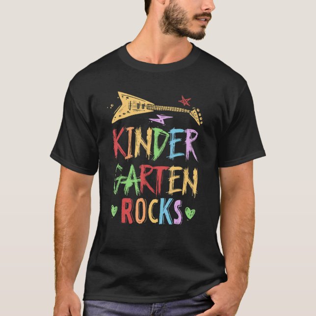 Kindergarten Rocks Preschooler Back To School Chal T-Shirt (Front)