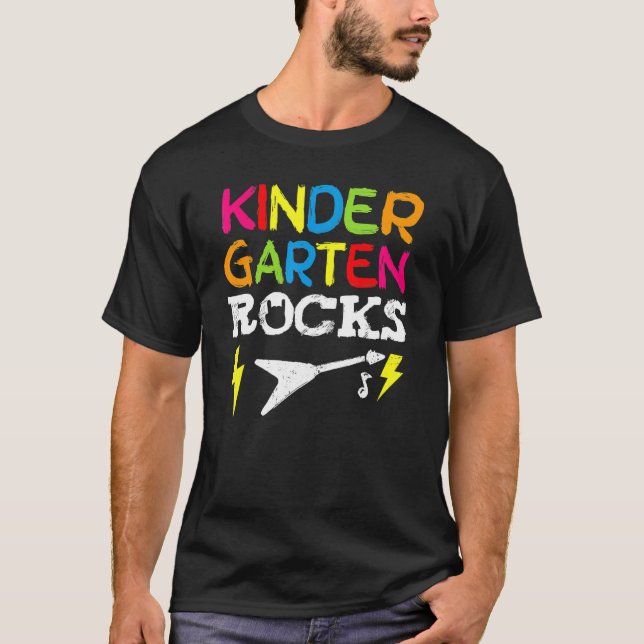 Kindergarten Rocks Preschooler Back To School Chal T-Shirt (Front)