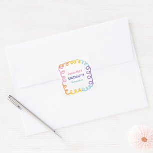 Kindergarten School Graduation Square Sticker