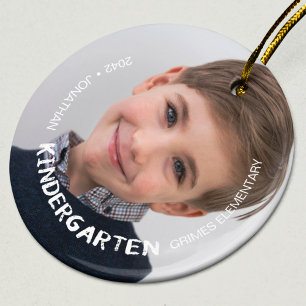 Kindergarten School Year Keepsake Photo Ceramic Ornament