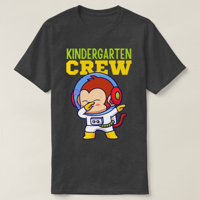 Kindergarten Squad Astronaut Monkey T-Shirt (Design Front)