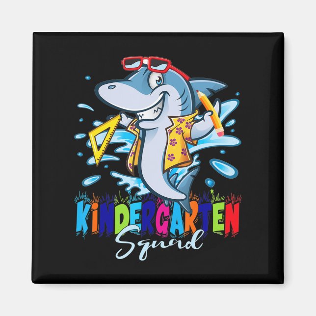 Kindergarten Squad Back to School Fun Shark for Ki Magnet (Front)