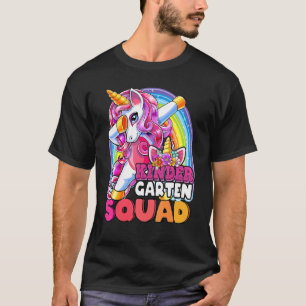 Kindergarten Squad Dabbing Unicorn Back To School T-Shirt