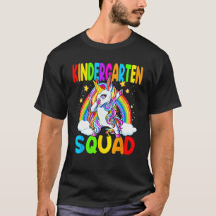 Kindergarten Squad Dabbing Unicorn Back To School T-Shirt