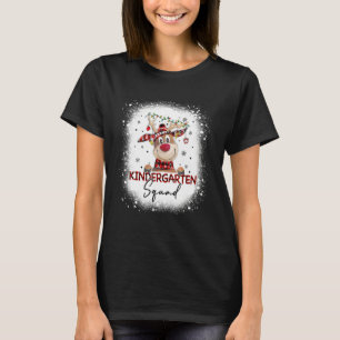 Kindergarten Squad Plaid Reindeer Santa Teacher Ch T-Shirt