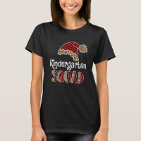 Kindergarten Squad Santa Hat Buffalo Plaid Leopard