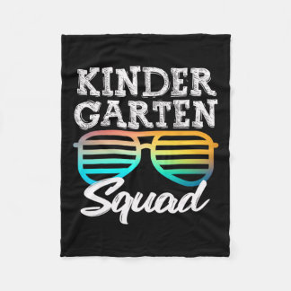 Kindergarten Squad Sungles Fun Kids Back To School Fleece Blanket