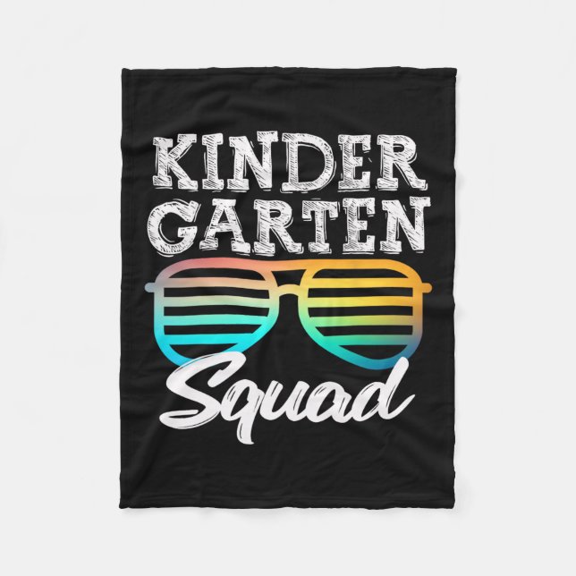 Kindergarten Squad Sungles Fun Kids Back To School Fleece Blanket (Front)