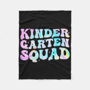 Kindergarten Squad Teacher Kids Tie Dye Ck To Scho Fleece Blanket