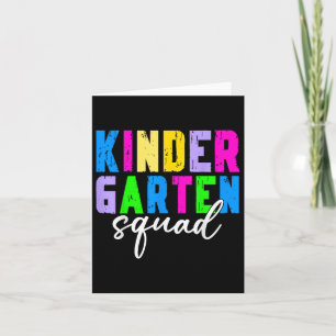 Kindergarten Squad Teacher Student First Day Back  Card
