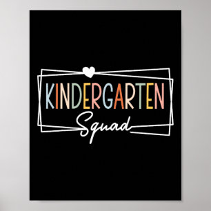 Kindergarten Squad Teachers Kids Kindergarten Back Poster
