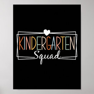 Kindergarten Squad Teachers Kids Kindergarten Back Poster