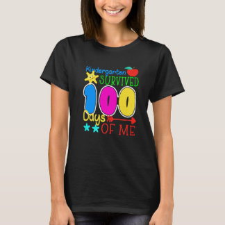 Kindergarten Survived 100 Days Of Me Funny Teacher T-Shirt
