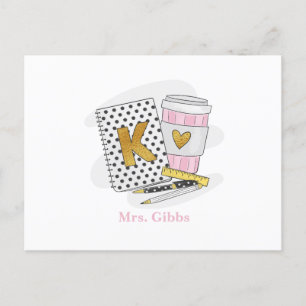 Kindergarten Teacher Appreciation Coffee Custom Postcard
