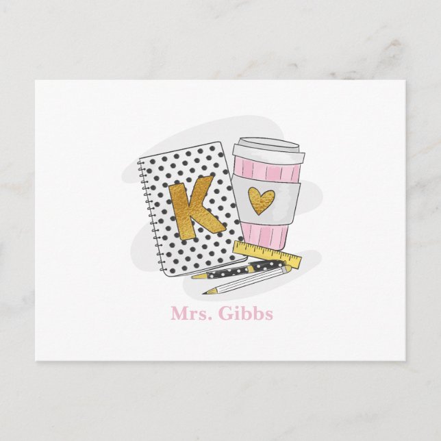 Kindergarten Teacher Appreciation Coffee Custom Postcard (Front)