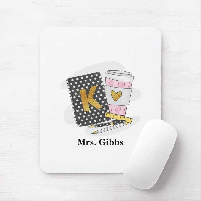 Kindergarten Teacher Appreciation Custom Black  Mouse Pad (With Mouse)