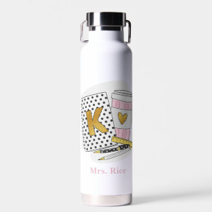 Kindergarten Teacher Appreciation Custom White Water Bottle