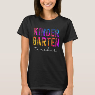 Kindergarten Teacher Back To School Leopard Tie Dy T-Shirt