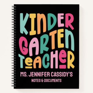 Kindergarten Teacher Colourful Text Notebook