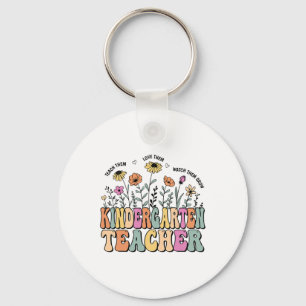 Kindergarten Teacher Flower Groovy Teacher Ck To S Key Ring