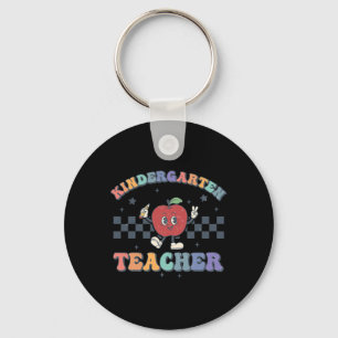 Kindergarten Teacher Groovy Back to School Team KG Key Ring
