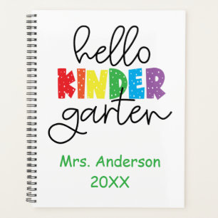 Kindergarten Teacher Hello Kindergarten  Notebook Planner