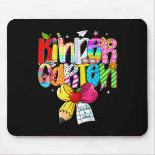 Kindergarten Teacher Kids Preppy Back To School Ki Mouse Pad