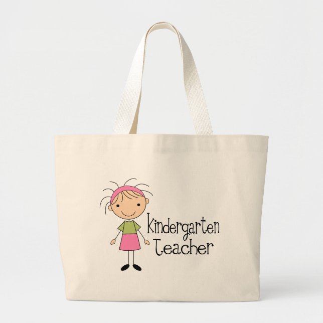 Kindergarten Teacher Large Tote Bag (Front)