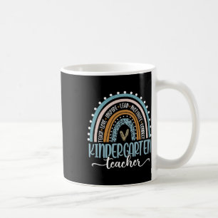 Kindergarten Teacher Leopard Rainbow First Day Of Coffee Mug