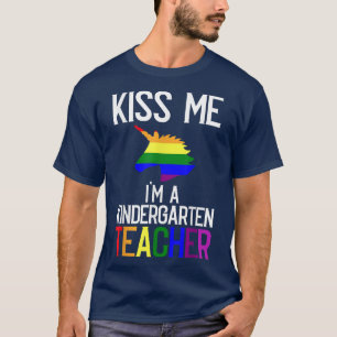 Kindergarten Teacher LGBT-Q Funny Gay Pride Rainbo T-Shirt