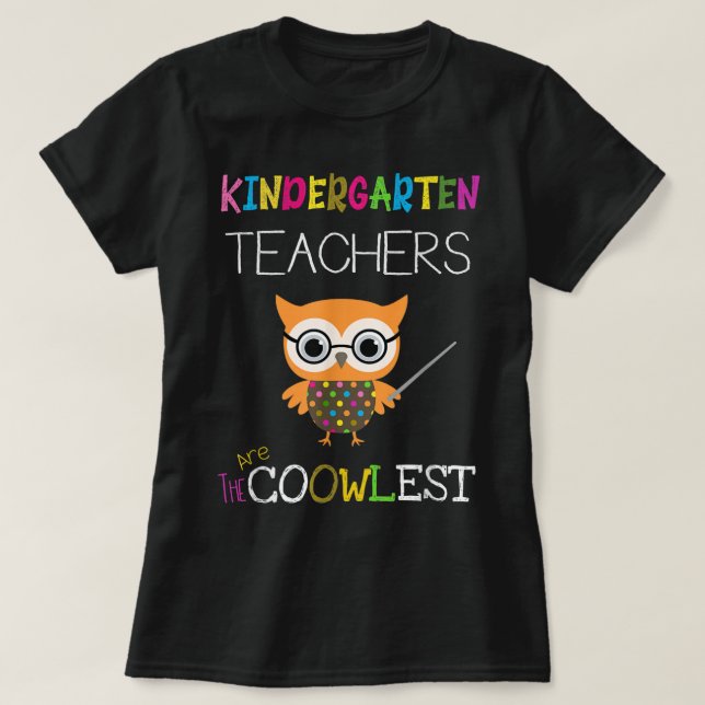 Kindergarten Teacher Owl  T-Shirt (Design Front)