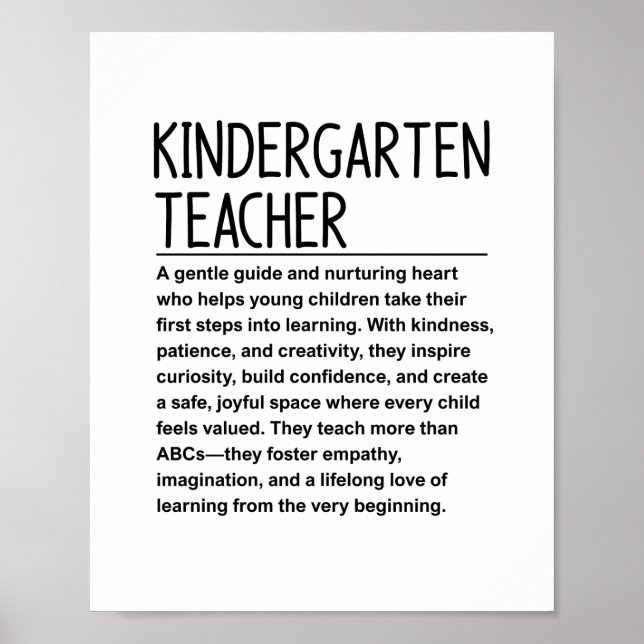 Kindergarten teacher poster (Front)