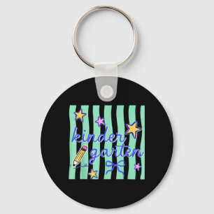 Kindergarten Teacher Preppy Ed Back To School Girl Key Ring
