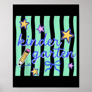 Kindergarten Teacher Preppy Ed Back To School Girl Poster