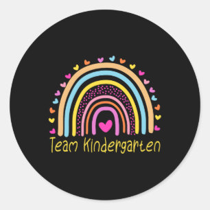 Kindergarten Teacher Rainbow Classic Round Sticker