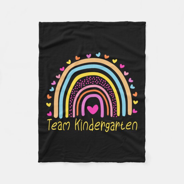 Kindergarten Teacher Rainbow  Fleece Blanket (Front)