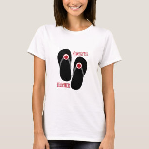 Kindergarten Teacher Red Apple Flip Flops T-Shirt