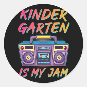 Kindergarten Teacher Retro 80's 90's Back To Schoo Classic Round Sticker