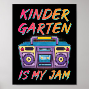 Kindergarten Teacher Retro 80's 90's Back To Schoo Poster