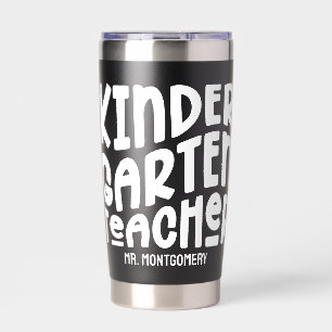 Kindergarten Teacher   Simple White Text Insulated Tumbler